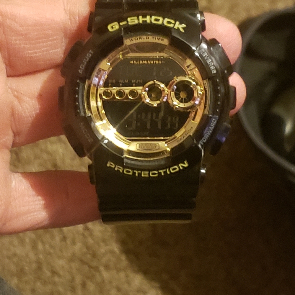 Casio G-Shock GD100GB-1CS Men's Black & Gold XL Series Watch